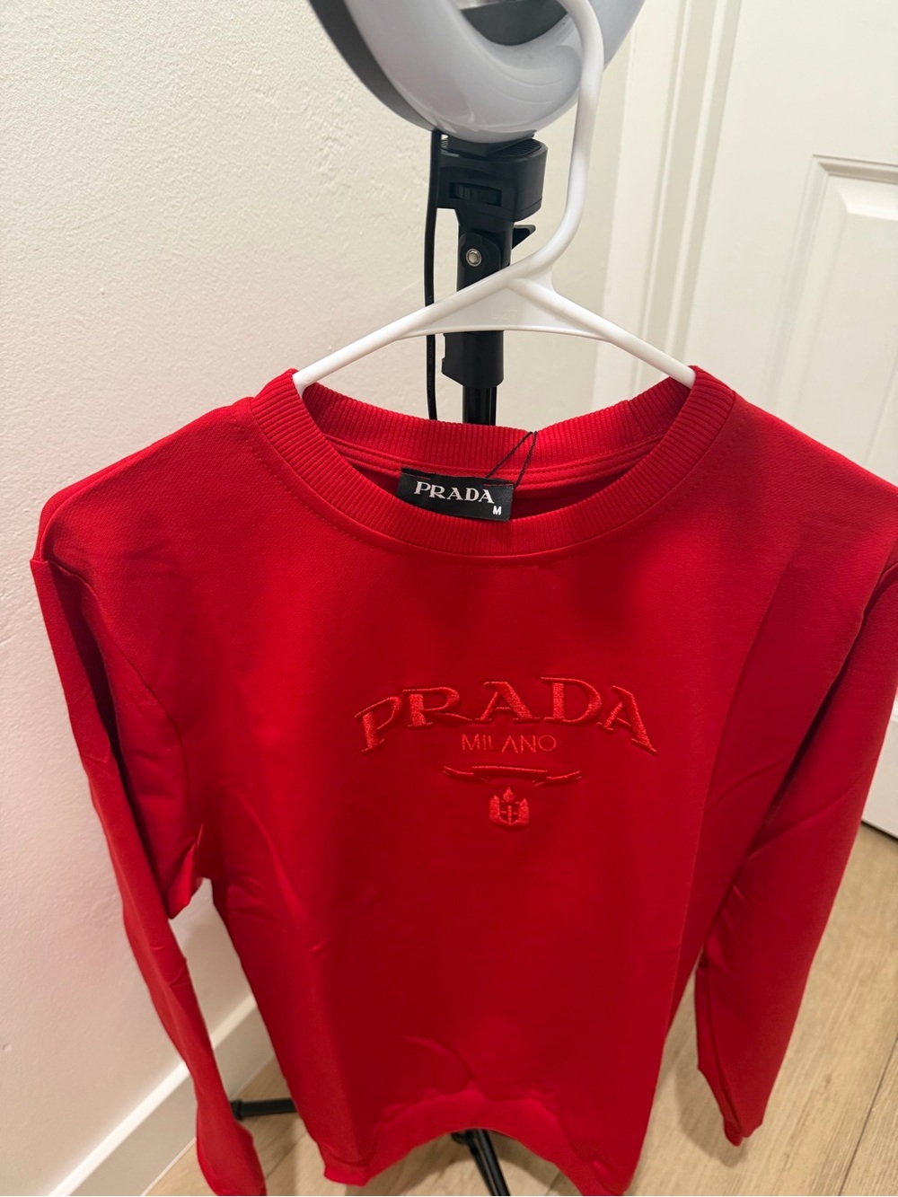 Prada Kids Bright Red Logo Sweatshirt